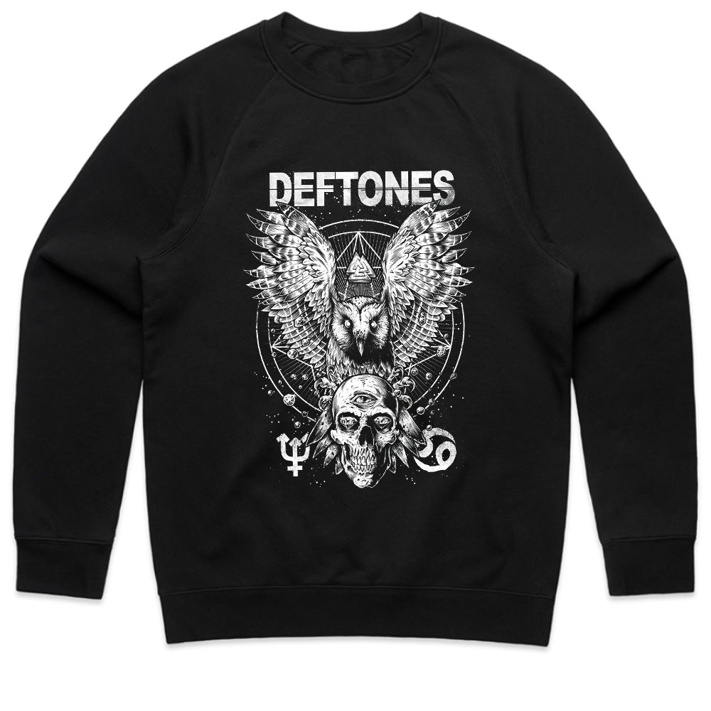 Deftones Mystical Owl & Skull T-Shirt β Dark Metal Aesthetic Tee