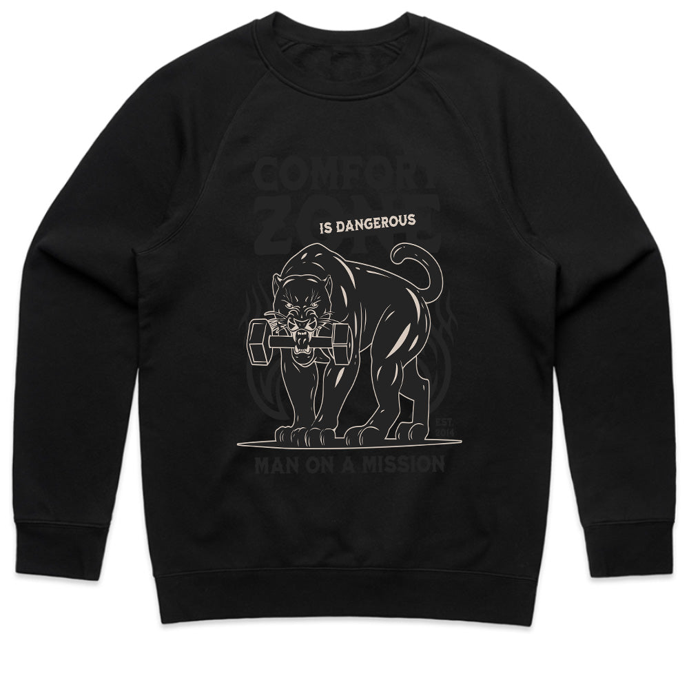 "Comfort Zone Is Dangerous" Panther Gym T-Shirt – Man on a Mission