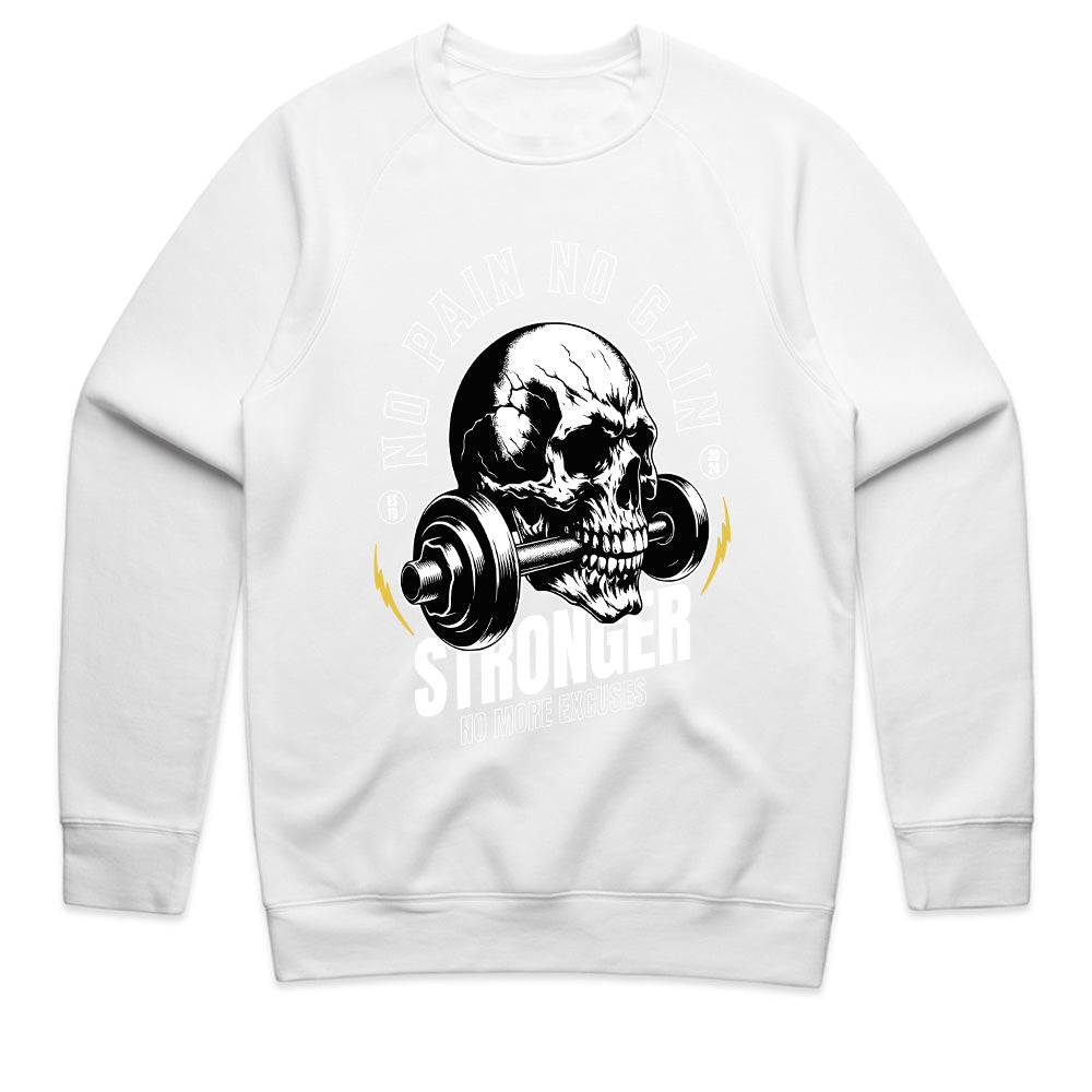 "No Pain No Gain" Hardcore Skull Gym T-Shirt – Strength & Motivation