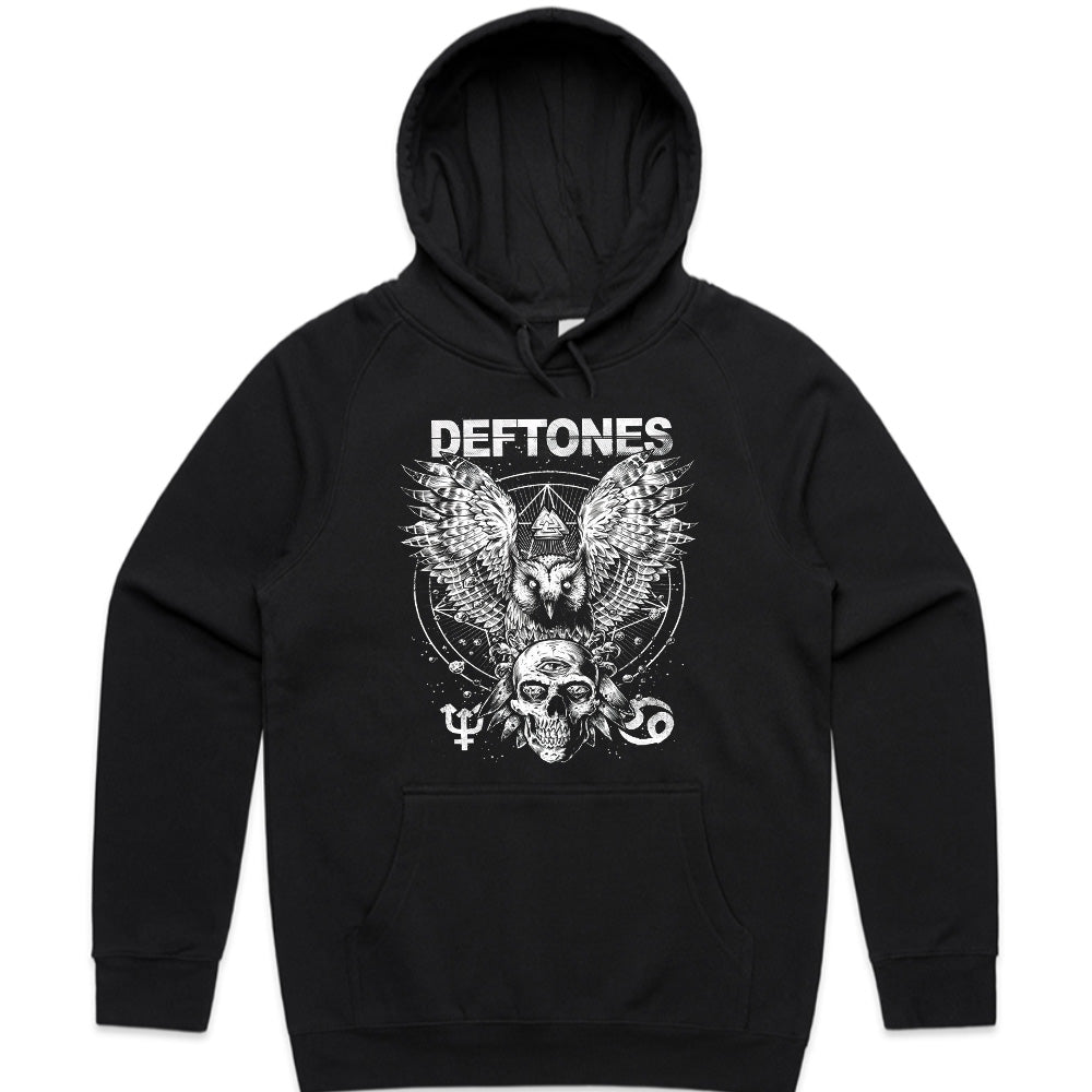 Deftones Mystical Owl & Skull T-Shirt β Dark Metal Aesthetic Tee