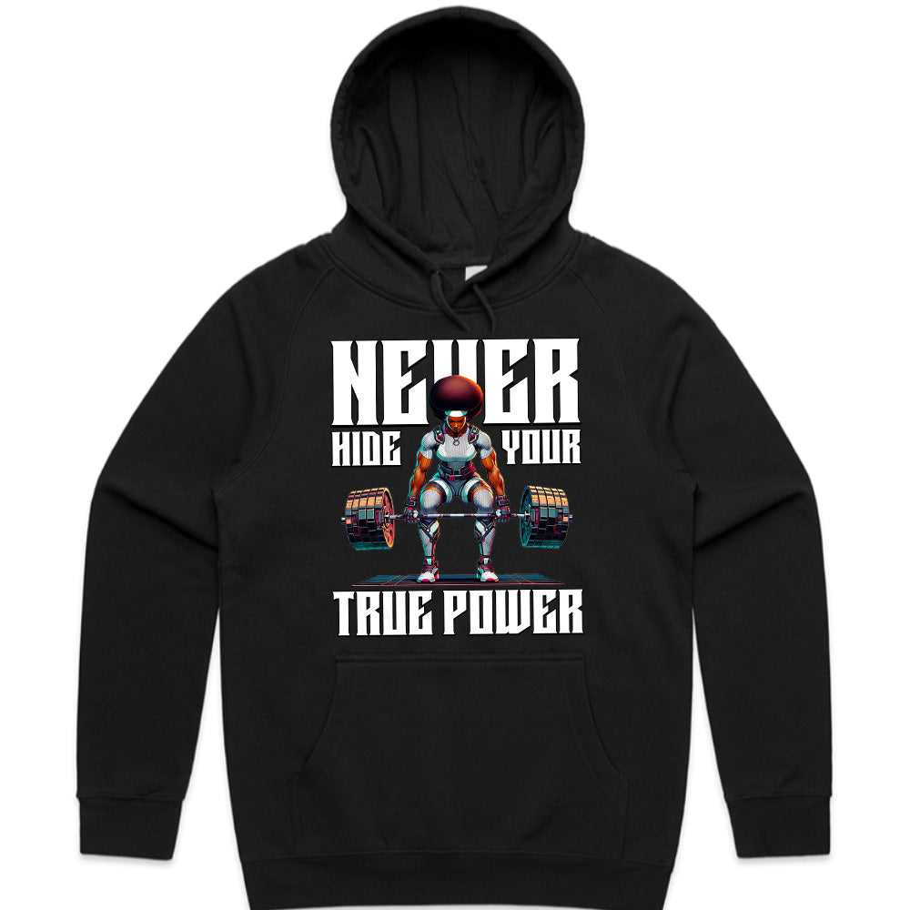 "Never Hide Your True Power" Futuristic Gym T-Shirt – Strength & Confidence
