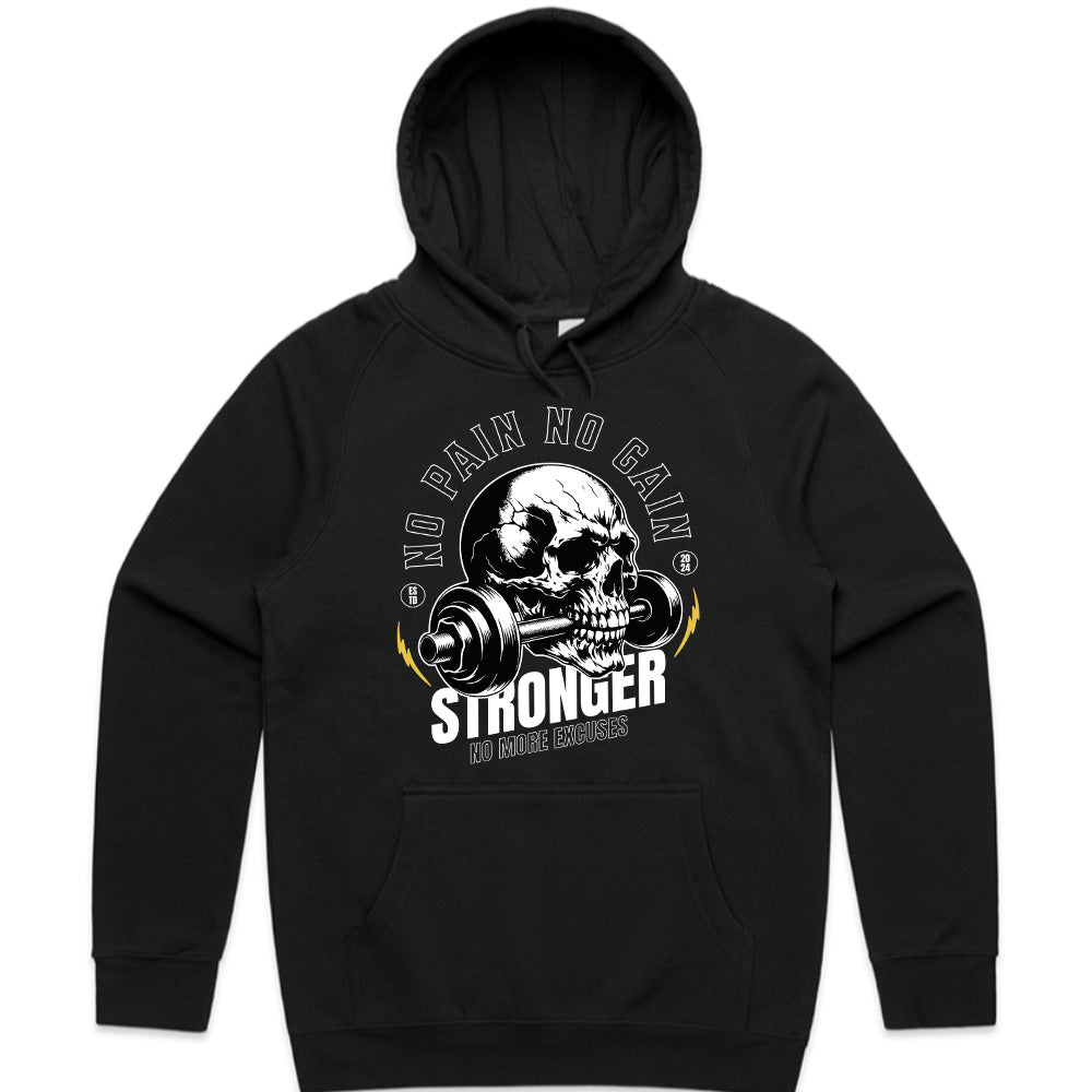 "No Pain No Gain" Hardcore Skull Gym T-Shirt – Strength & Motivation