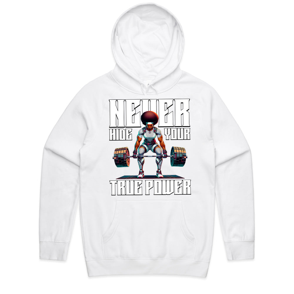 "Never Hide Your True Power" Futuristic Gym T-Shirt – Strength & Confidence