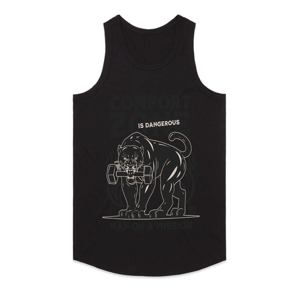 "Comfort Zone Is Dangerous" Panther Gym T-Shirt – Man on a Mission