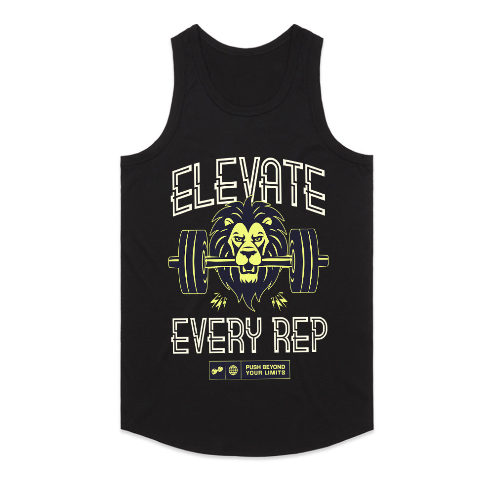 "Elevate Every Rep" Lion Gym T-Shirt – Push Beyond Your Limits