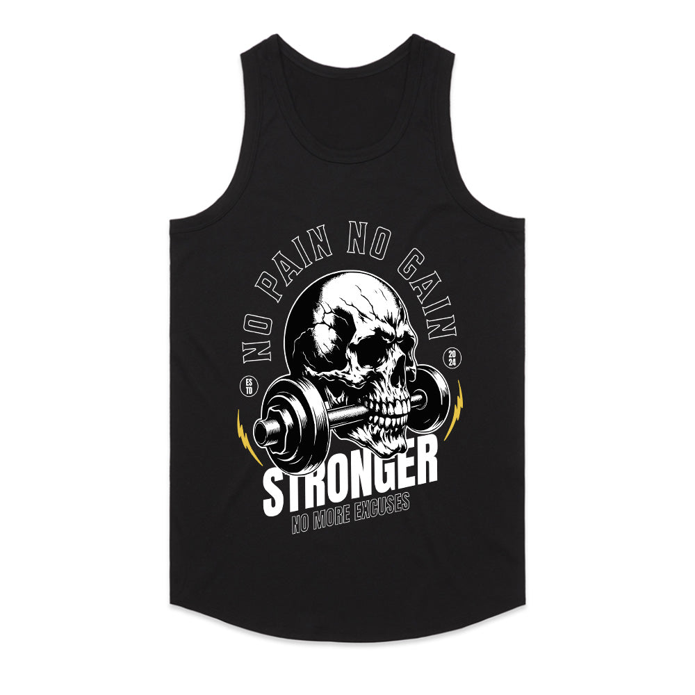 "No Pain No Gain" Hardcore Skull Gym T-Shirt – Strength & Motivation