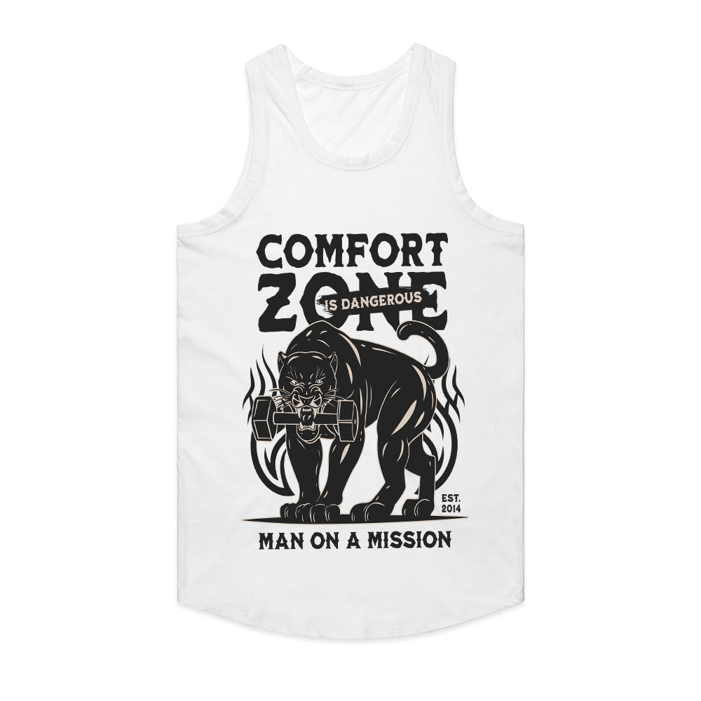 "Comfort Zone Is Dangerous" Panther Gym T-Shirt – Man on a Mission