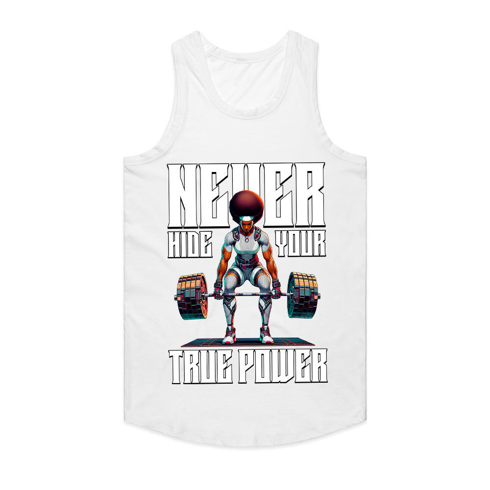 "Never Hide Your True Power" Futuristic Gym T-Shirt – Strength & Confidence