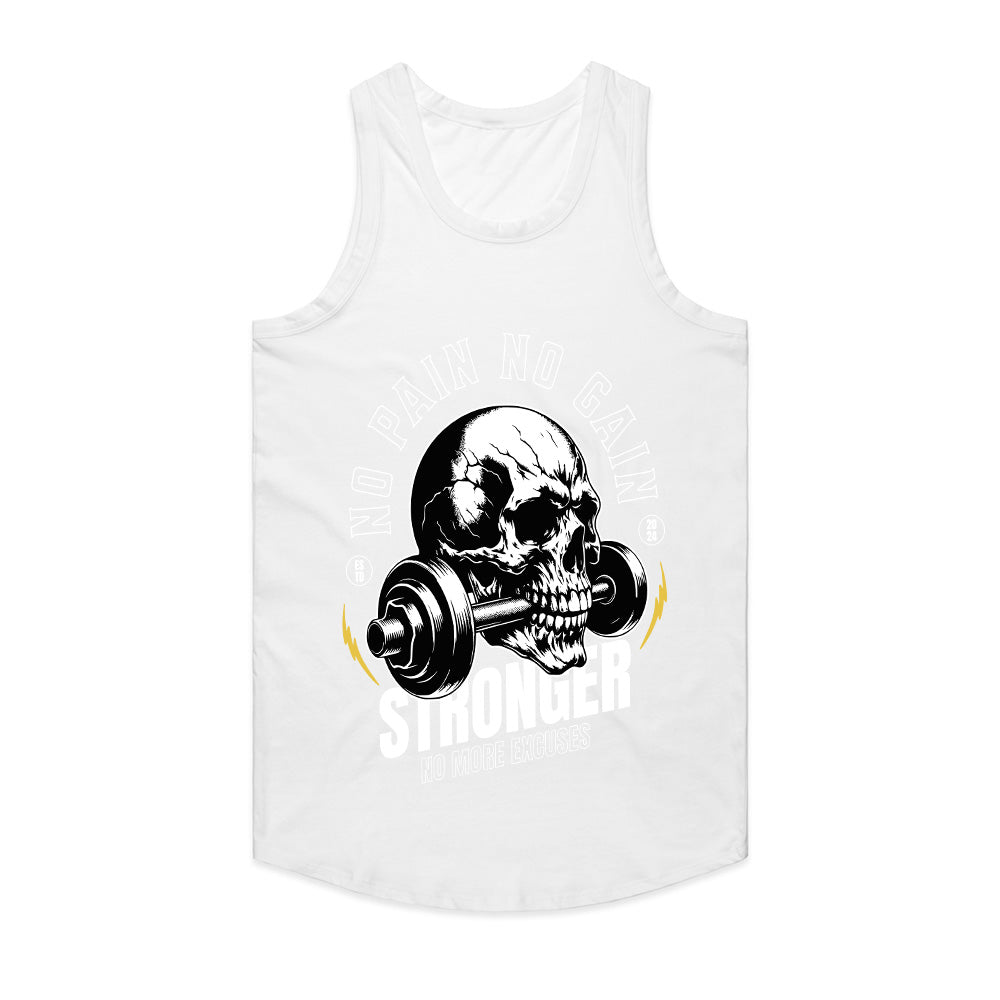 "No Pain No Gain" Hardcore Skull Gym T-Shirt – Strength & Motivation