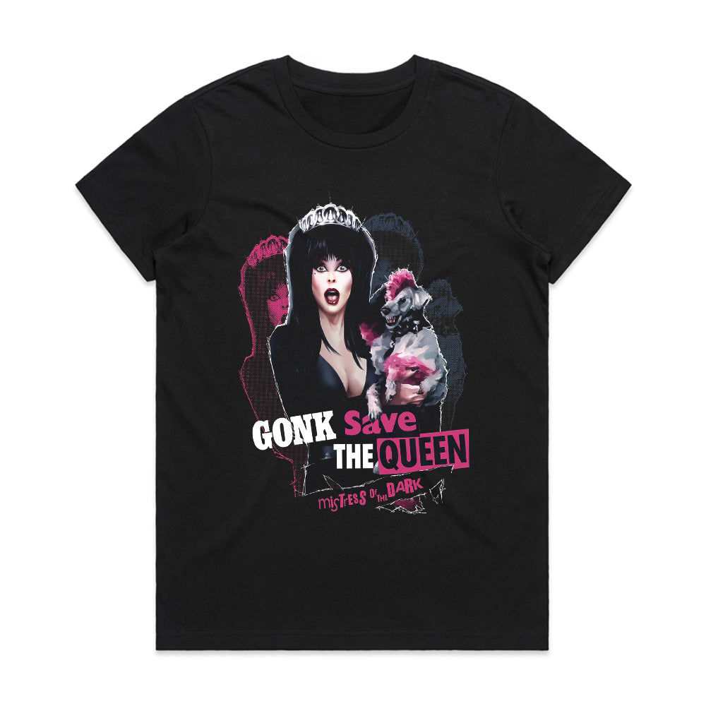 Elvira Mistress of the Dark T-Shirt β Gonk Save the Queen Retro Design