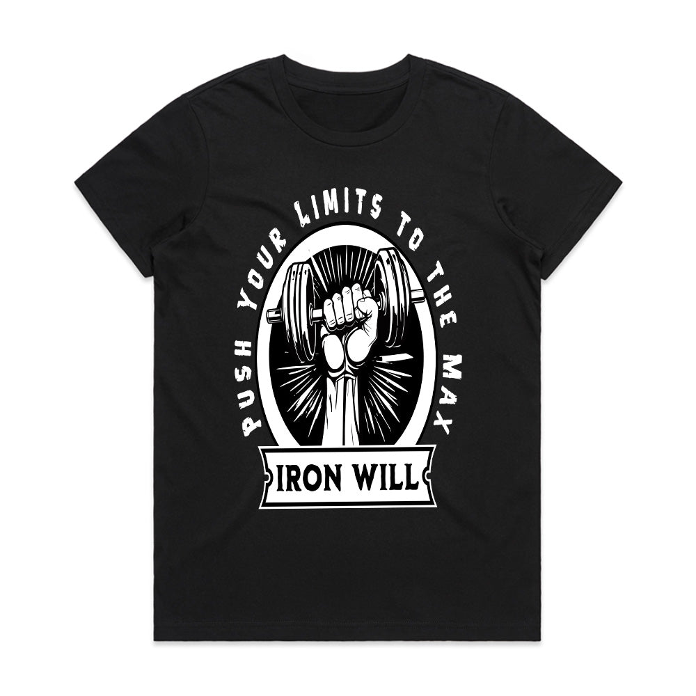 "Iron Will Gym T-Shirt β Push Your Limits to the Max Fitness Tee"