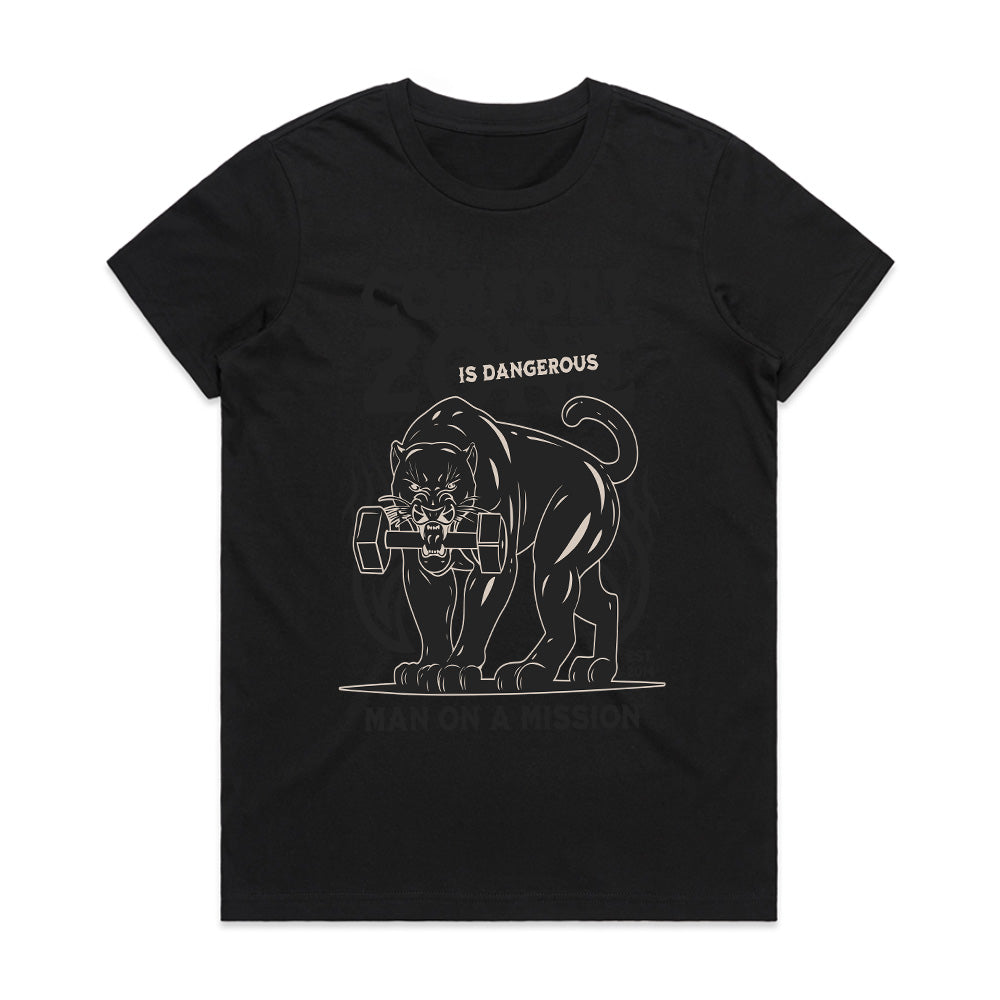 "Comfort Zone Is Dangerous" Panther Gym T-Shirt – Man on a Mission