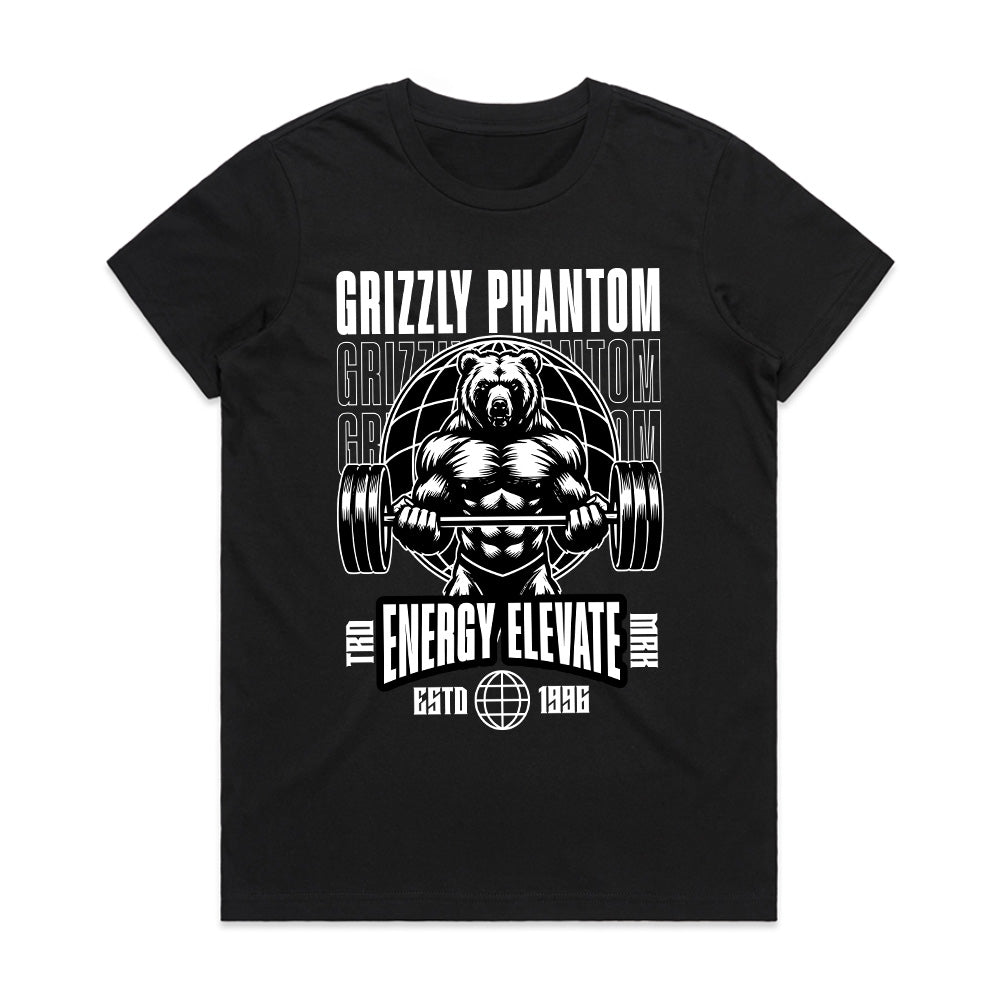 "Grizzly Phantom" Powerlifting Bear Gym T-Shirt – Strength & Elevation
