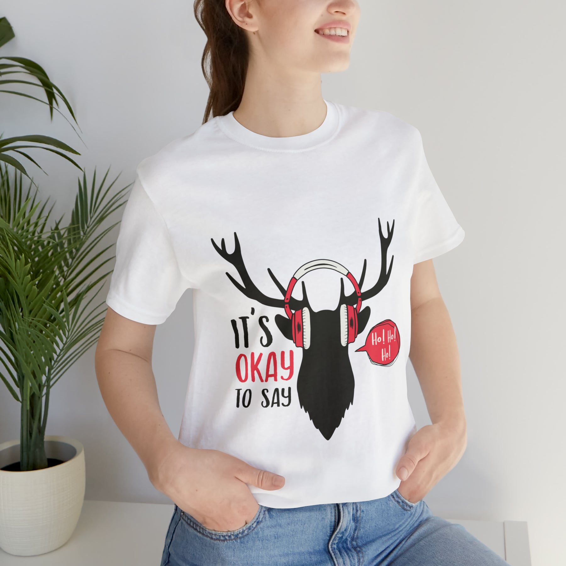 It's Okay To Say Ho Ho Ho - Unisex Jersey Short Sleeve Tee