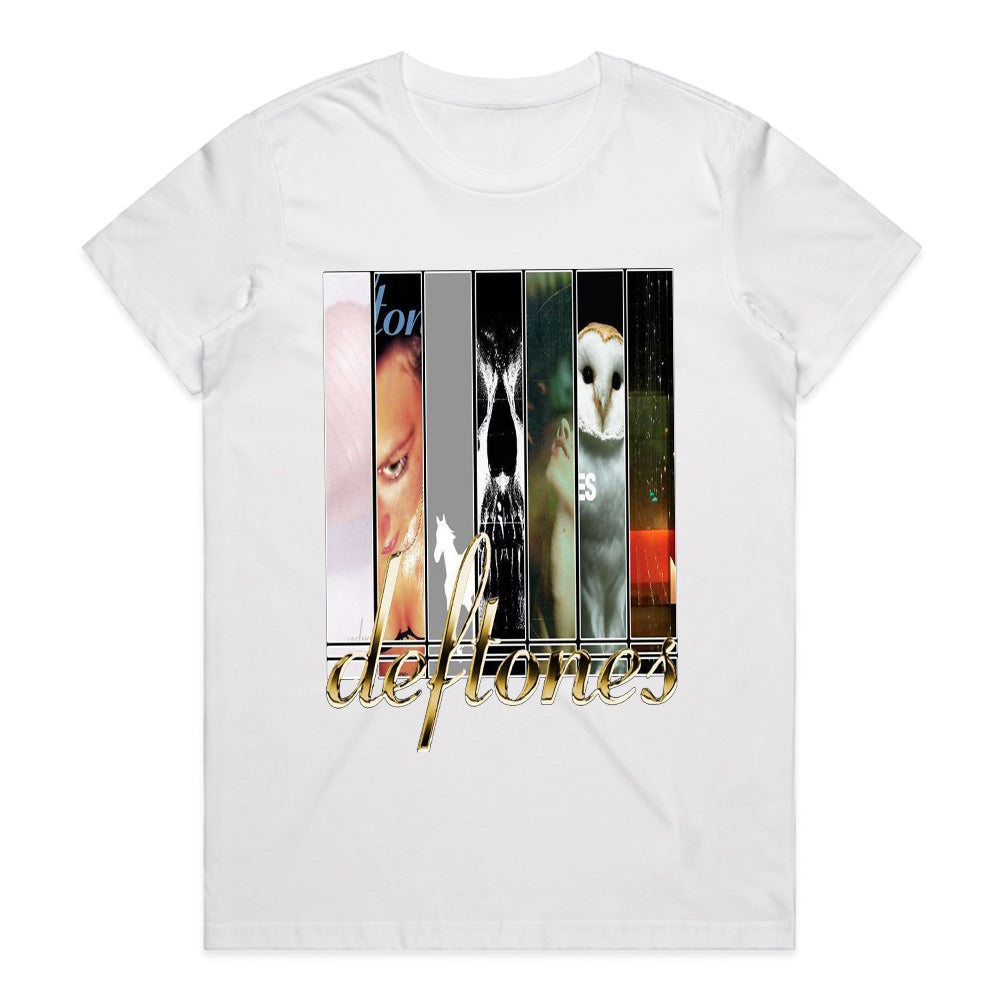 Deftones Album Cover Collage T-Shirt β Alternative Metal Discography Tee