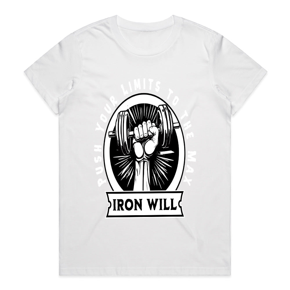 "Iron Will Gym T-Shirt β Push Your Limits to the Max Fitness Tee"