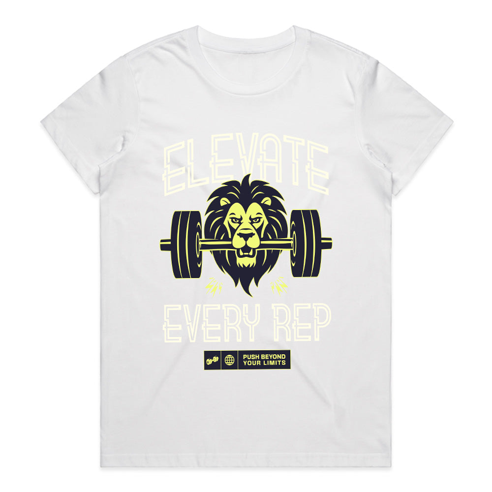 "Elevate Every Rep" Lion Gym T-Shirt – Push Beyond Your Limits