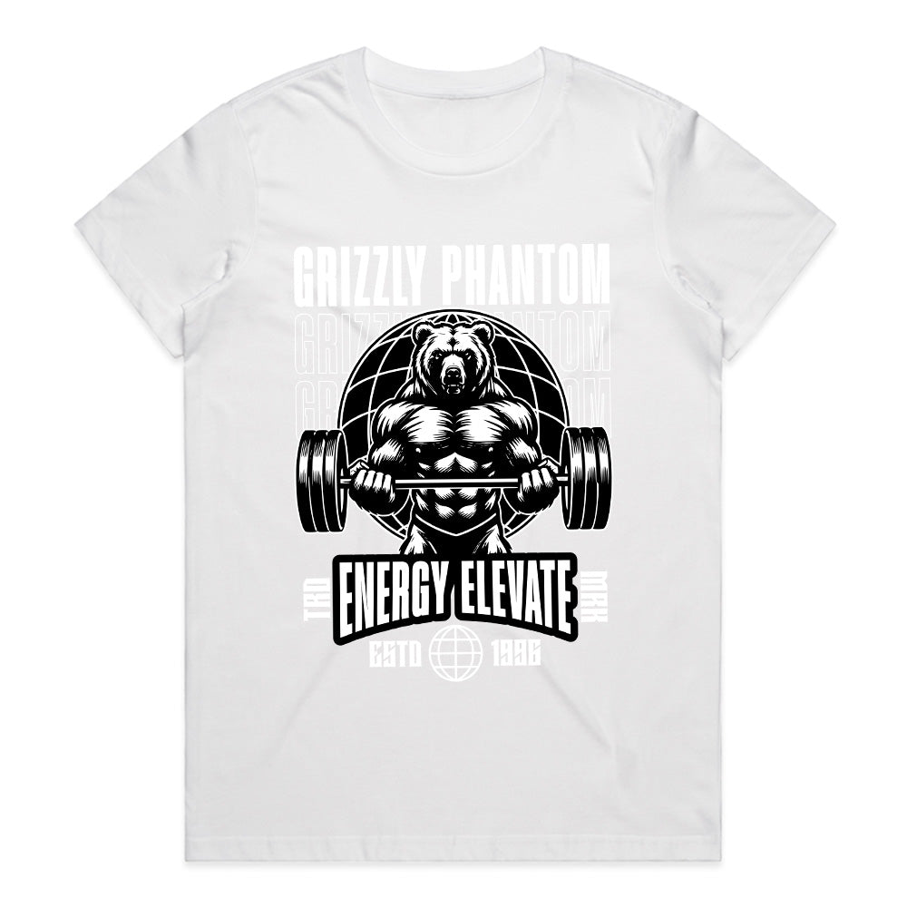 "Grizzly Phantom" Powerlifting Bear Gym T-Shirt – Strength & Elevation