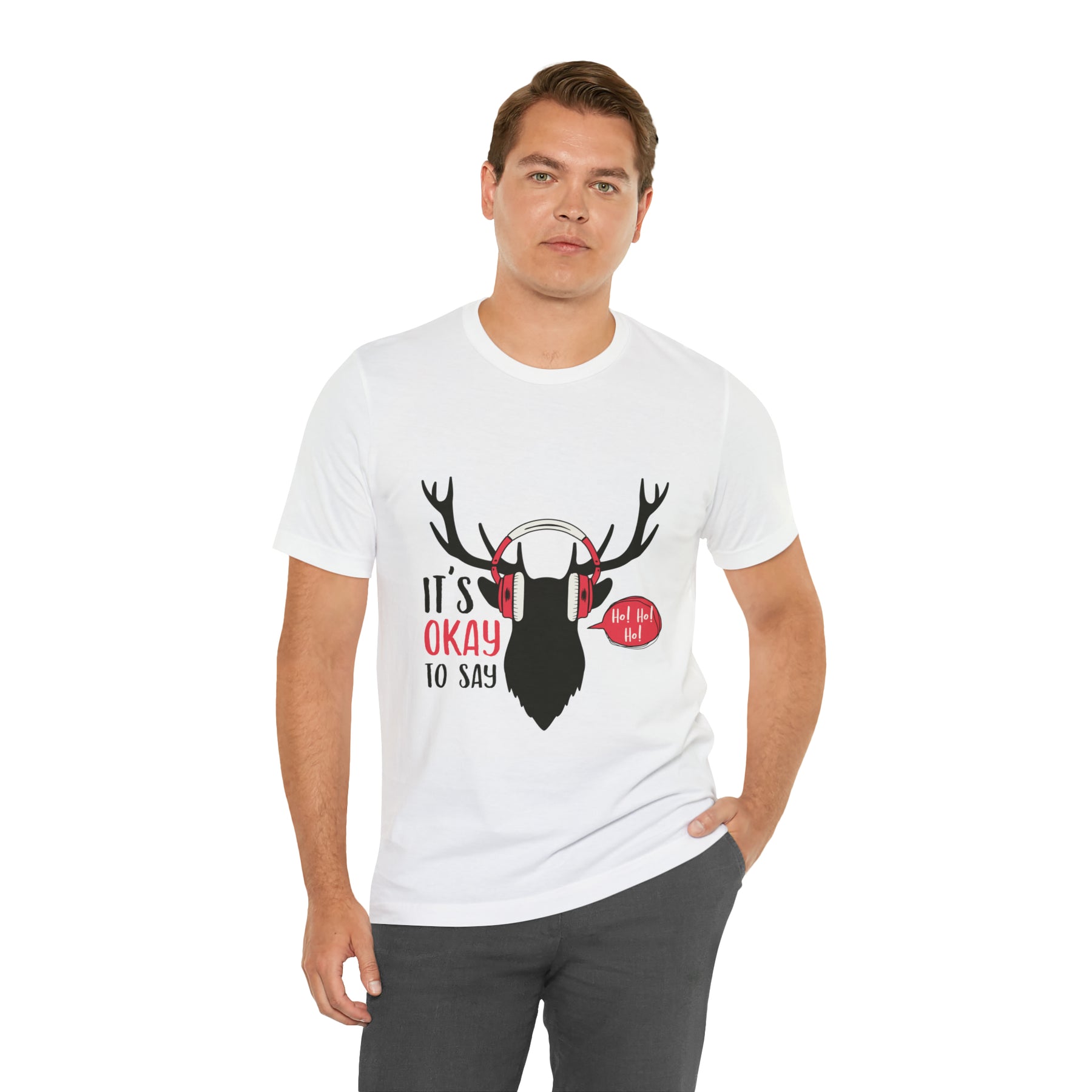 It's Okay To Say Ho Ho Ho - Unisex Jersey Short Sleeve Tee