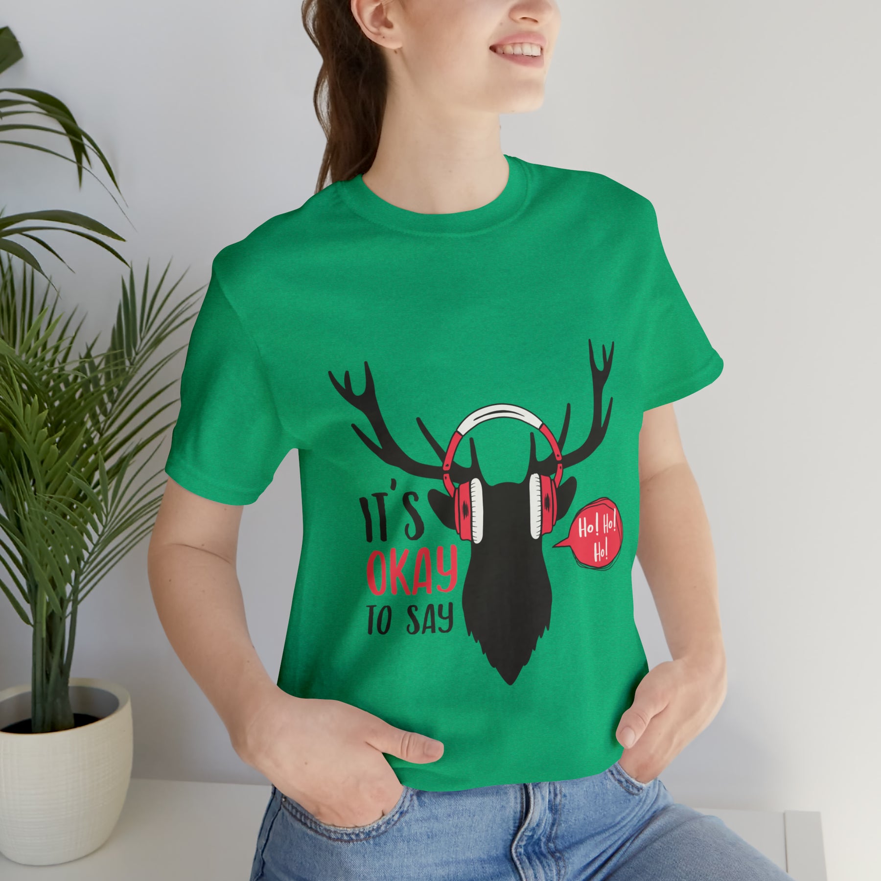 It's Okay To Say Ho Ho Ho - Unisex Jersey Short Sleeve Tee