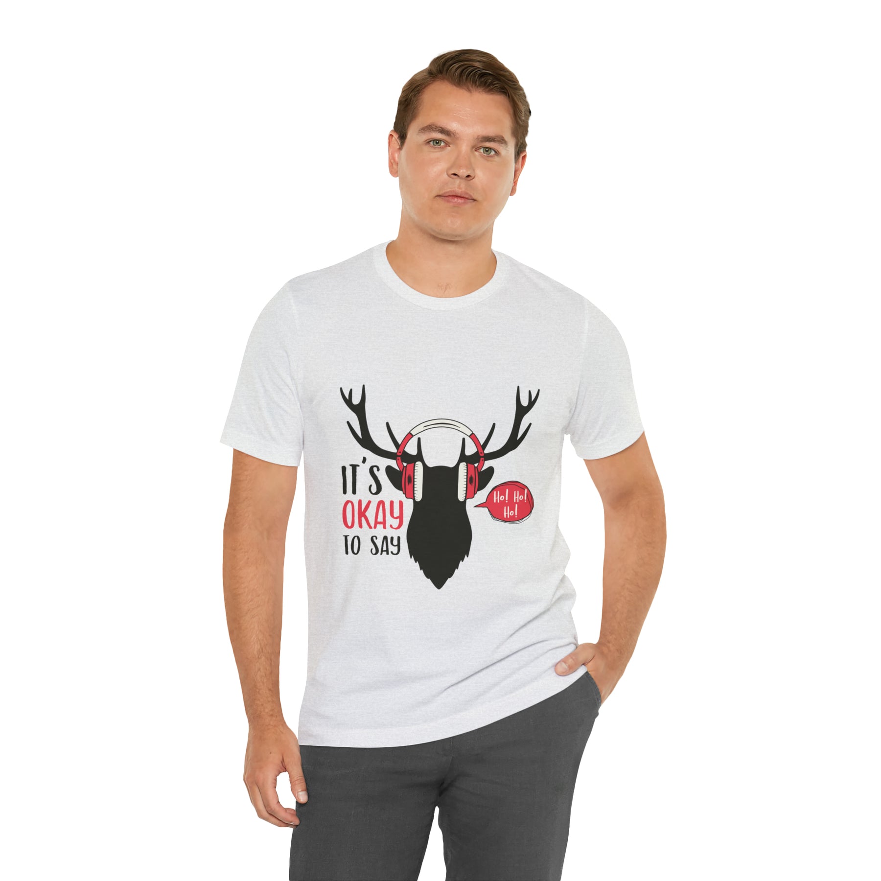 It's Okay To Say Ho Ho Ho - Unisex Jersey Short Sleeve Tee
