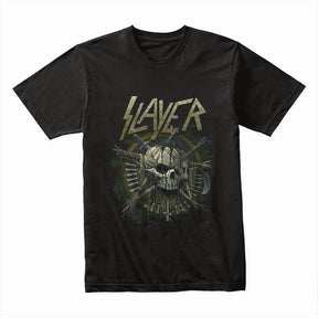 Slayer War Skull T-Shirt – Brutal Thrash Metal Battle Design