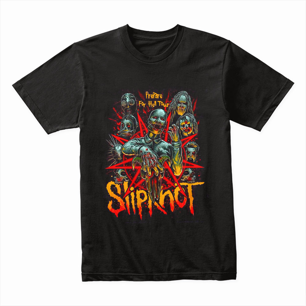 Slipknot "Prepare for Hell Tour" Horror Metal T-Shirt – Dark & Brutal Design