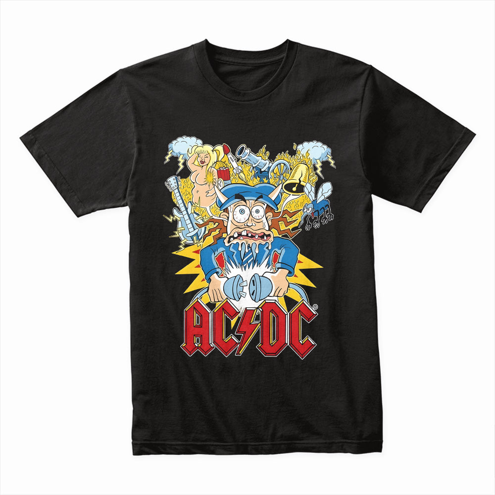 AC/DC Cartoon Chaos Graphic T-Shirt – High Voltage Rock & Roll