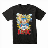 AC/DC Cartoon Chaos Graphic T-Shirt – High Voltage Rock & Roll
