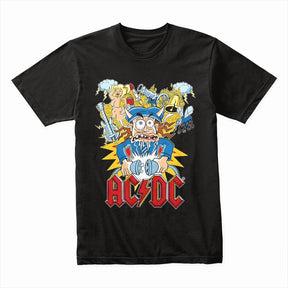 AC/DC Cartoon Chaos Graphic T-Shirt – High Voltage Rock & Roll