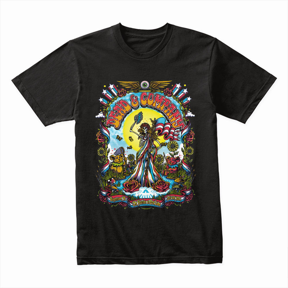 Dead & Company Psychedelic Tour T-Shirt – Vibrant Grateful Dead-Inspired Artwork
