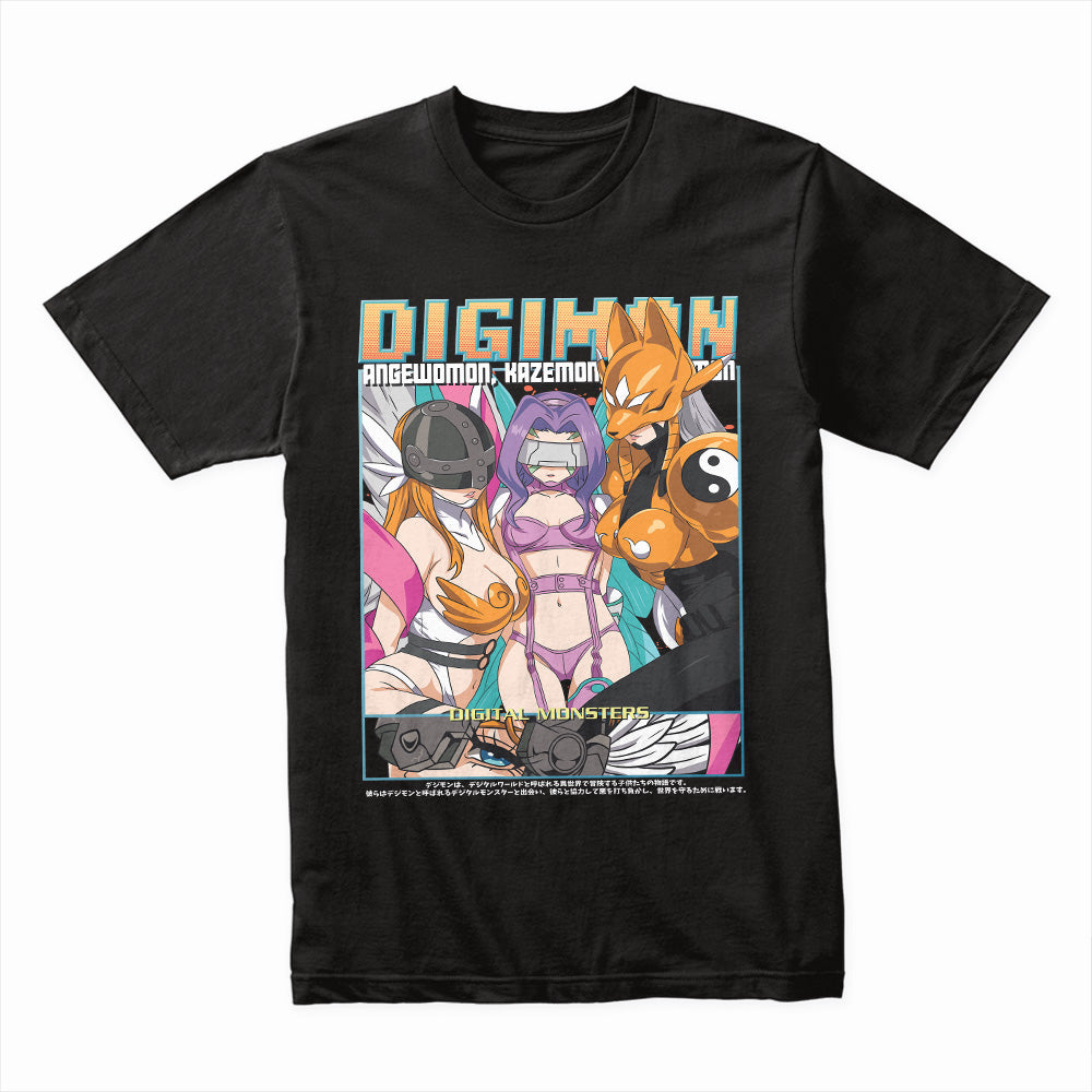 Digimon Digital Queens T-Shirt – Angewomon, Kazemon, & Renamon