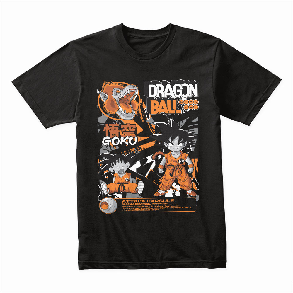 Young Goku & Great Ape Form T-Shirt – Classic Dragon Ball Retro Design