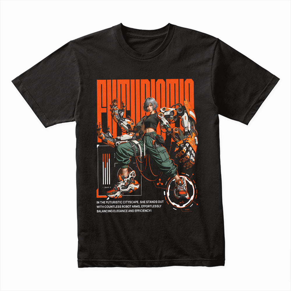 "Futuristic Cyber Warrior" T-Shirt – Sci-Fi Mecha Aesthetic