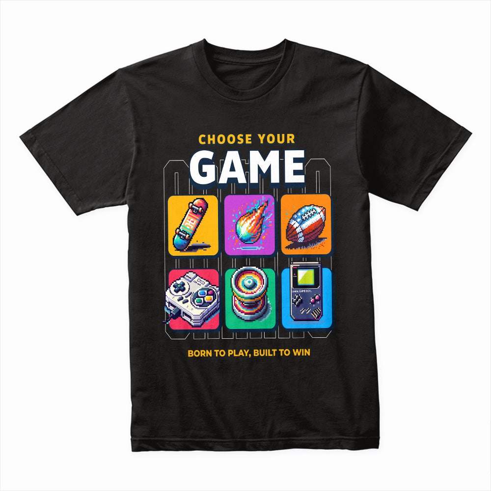 "Choose Your Game" Pixel Art T-Shirt