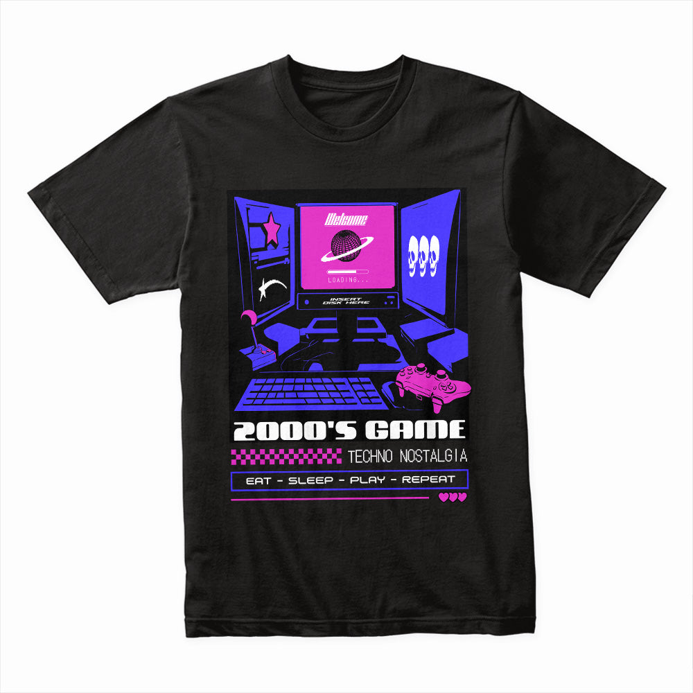 "2000’s Game" Techno Nostalgia T-Shirt – Retro Futuristic Gaming Aesthetic