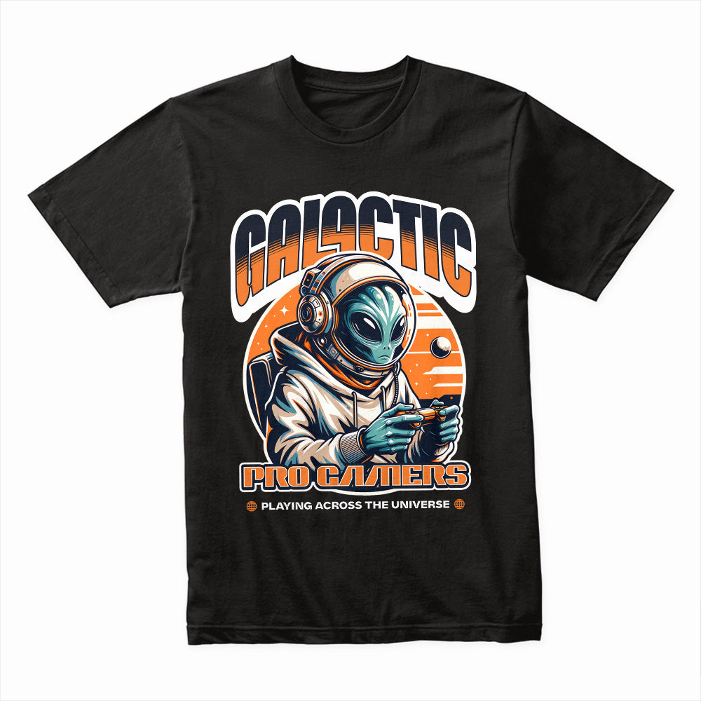 Galactic Pro Gamers T-Shirt – Alien Gamer Sci-Fi Graphic Tee