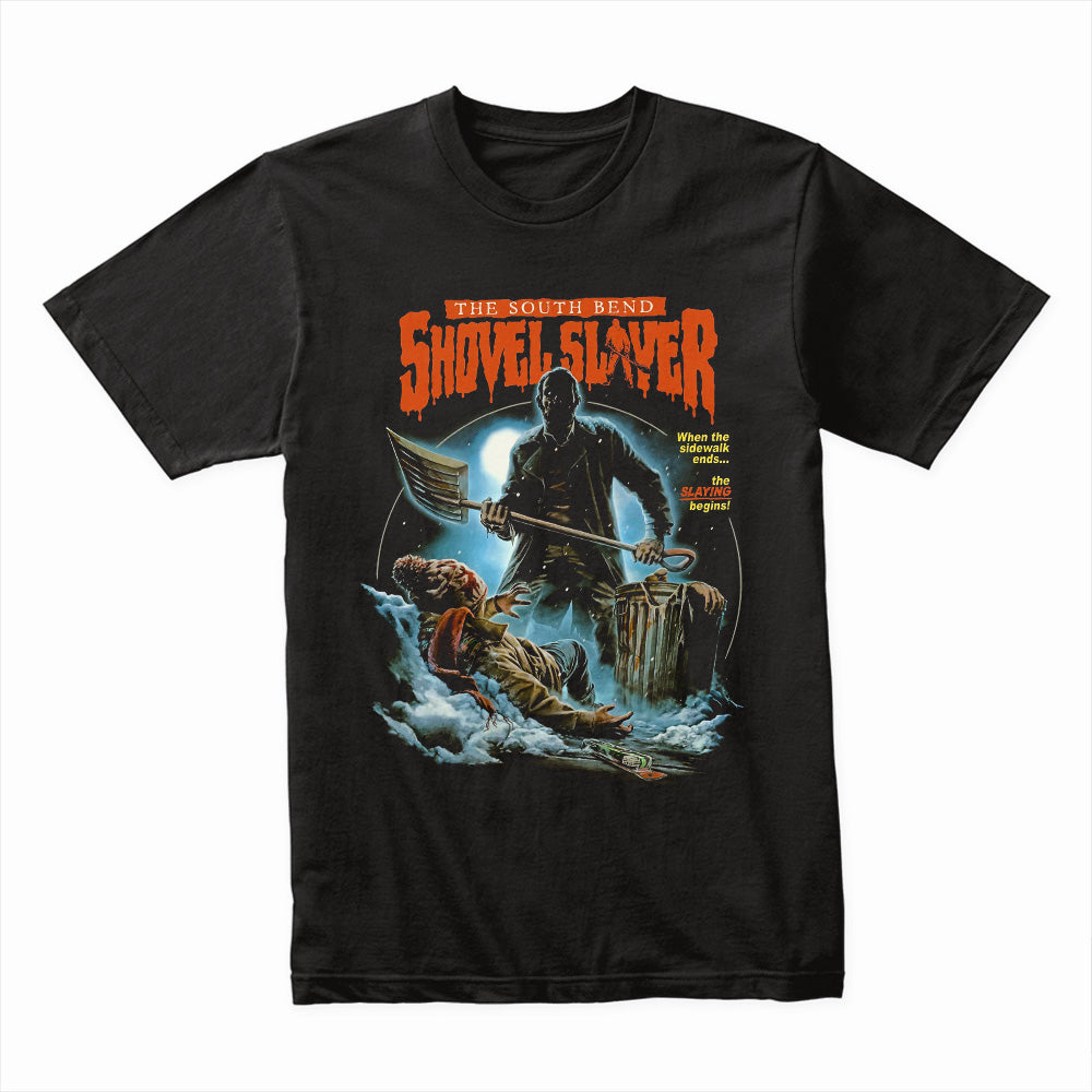The South Bend Shovel Slayer Horror T-Shirt – Retro Slasher Tribute