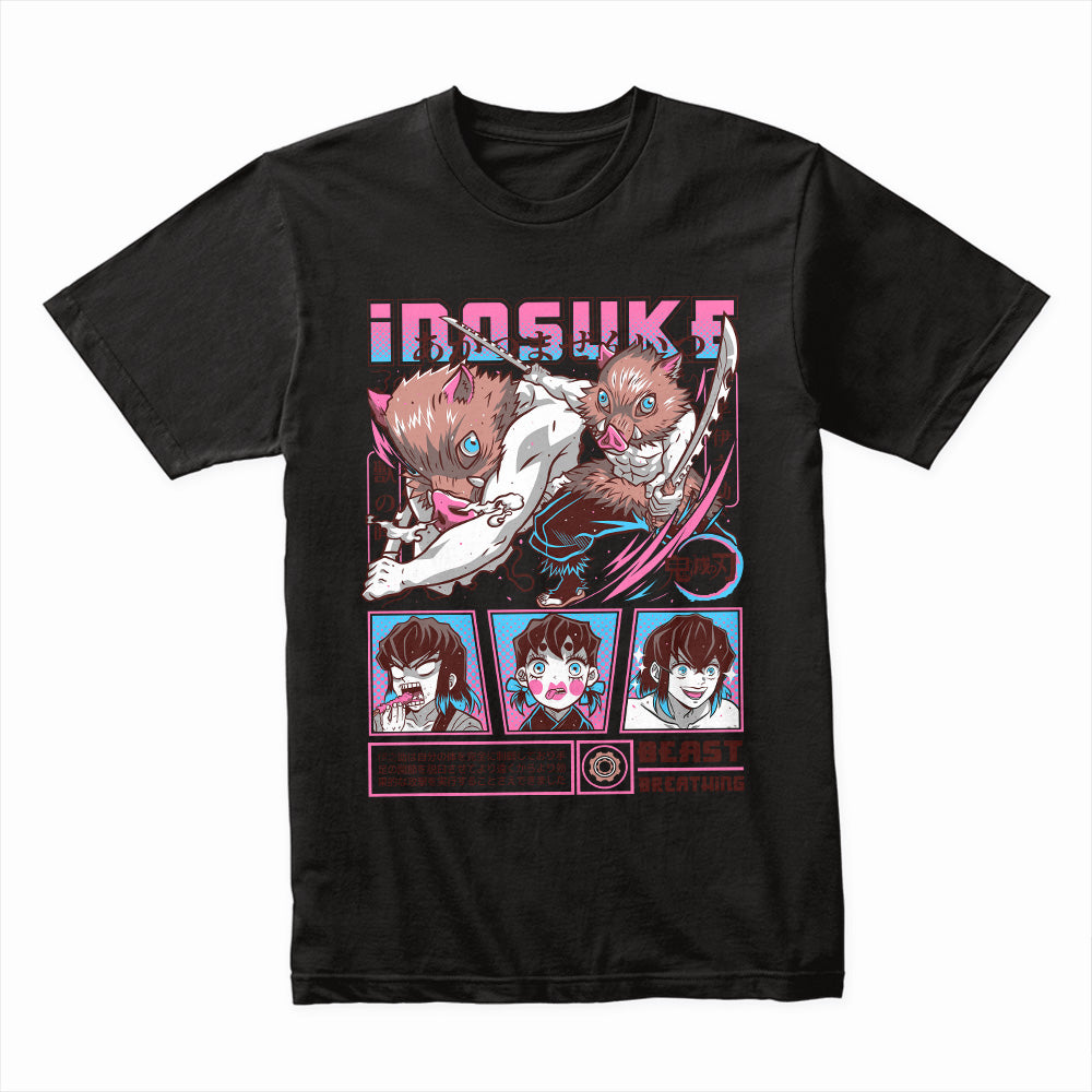 Inosuke Hashibira Beast Breathing Action T-Shirt – Demon Slayer Edition