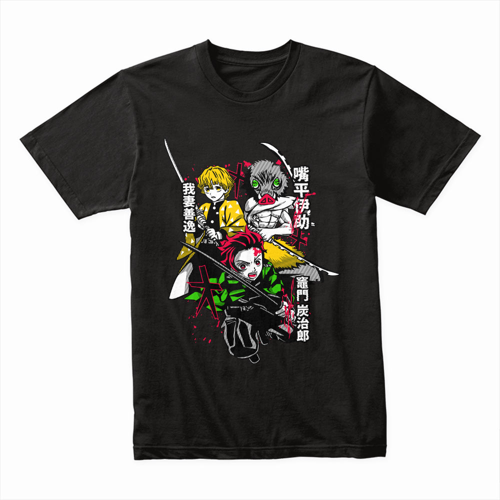 Demon Slayer Trio T-Shirt – Epic Anime Warrior Design