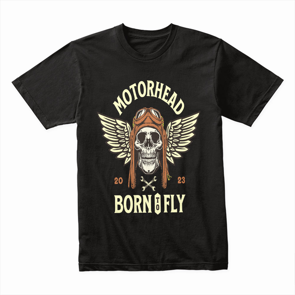 Motorhead – Born to Fly Vintage Aviator Skull T-Shirt