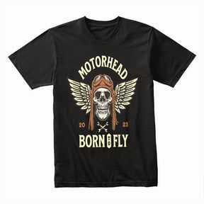 Motorhead – Born to Fly Vintage Aviator Skull T-Shirt