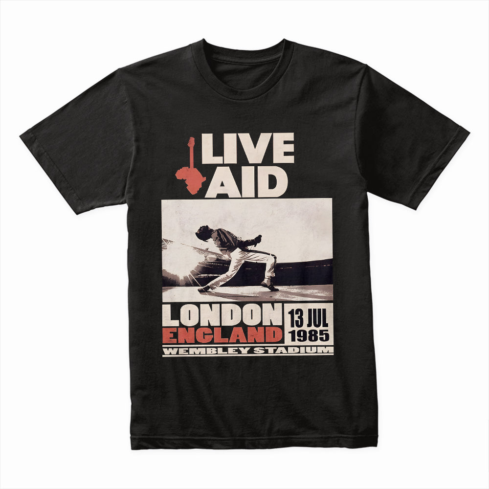 Live Aid 1985 Queen T-Shirt – Iconic Freddie Mercury Wembley Performance