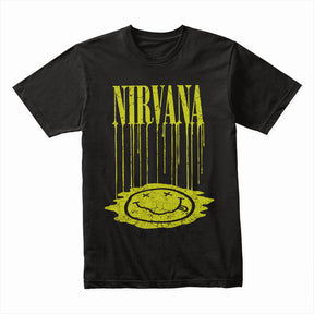 "Nirvana - Dripping Smiley Face" Grunge Rock T-Shirt