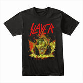 Slayer-Inspired "Burning Skull" Heavy Metal Graphic T-Shirt