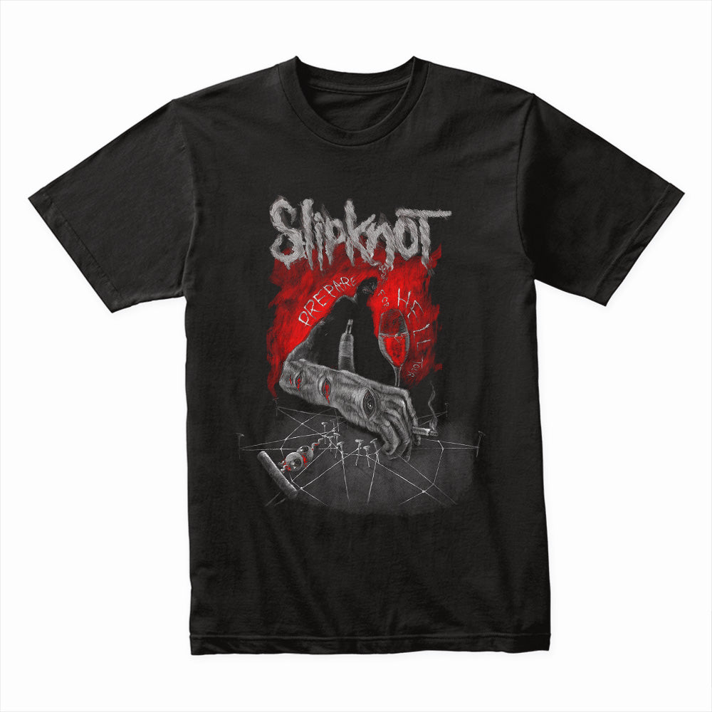 Slipknot "Prepare for Hell" Dark Horror-Themed T-Shirt