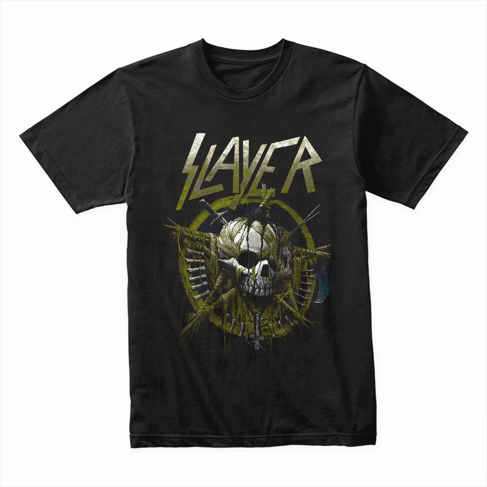 Slayer Skull Warfare T-Shirt – Brutal Metal Battle Design