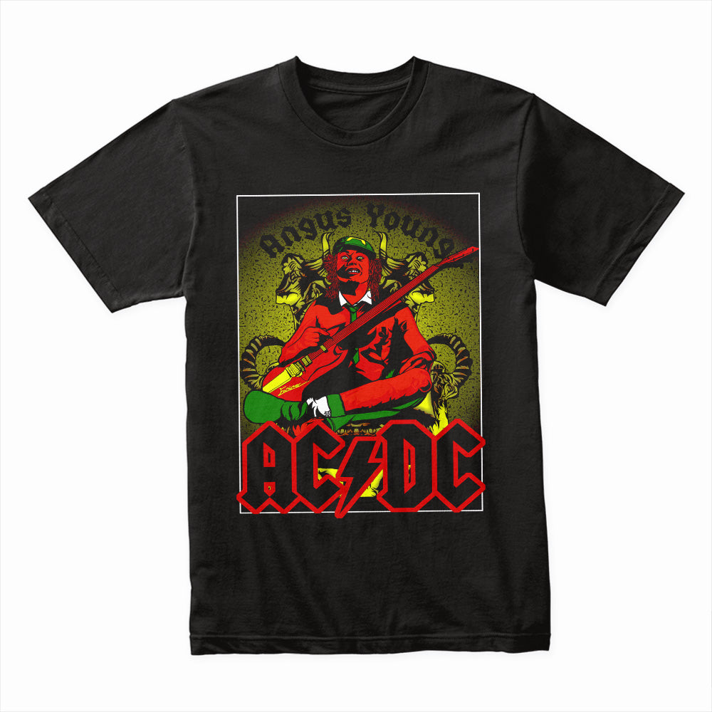 AC/DC Angus Young Vintage Art T-Shirt – Classic Rock Guitar Legend