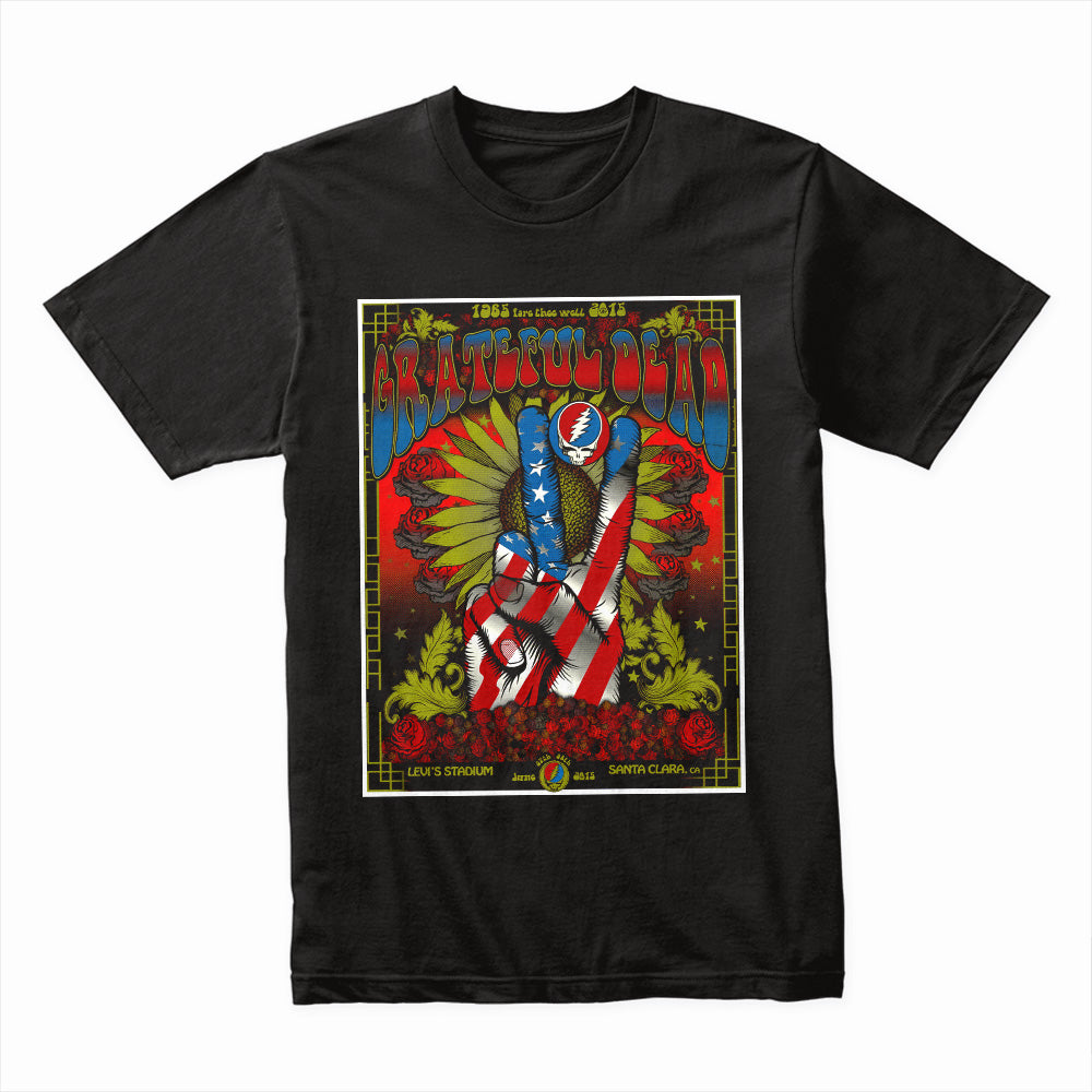 Grateful Dead Vintage Concert T-Shirt – Patriotic Peace Hand Design