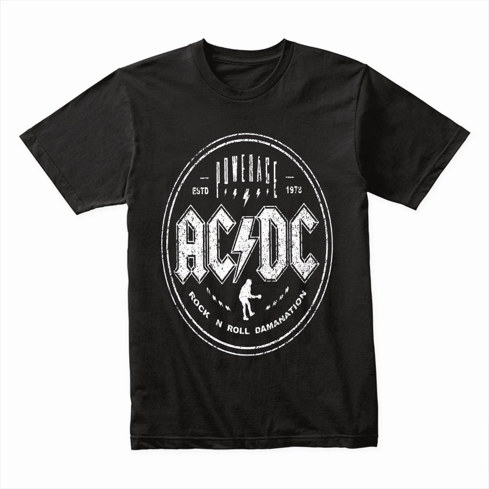 AC/DC Powerage Vintage Rock T-Shirt – Black